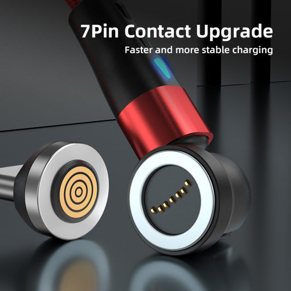 ENKAY 3A USB to Type-C / 8 Pin Magnetic 540 Degrees Rotating Fast Charging Cable, Length:2m(Black)
