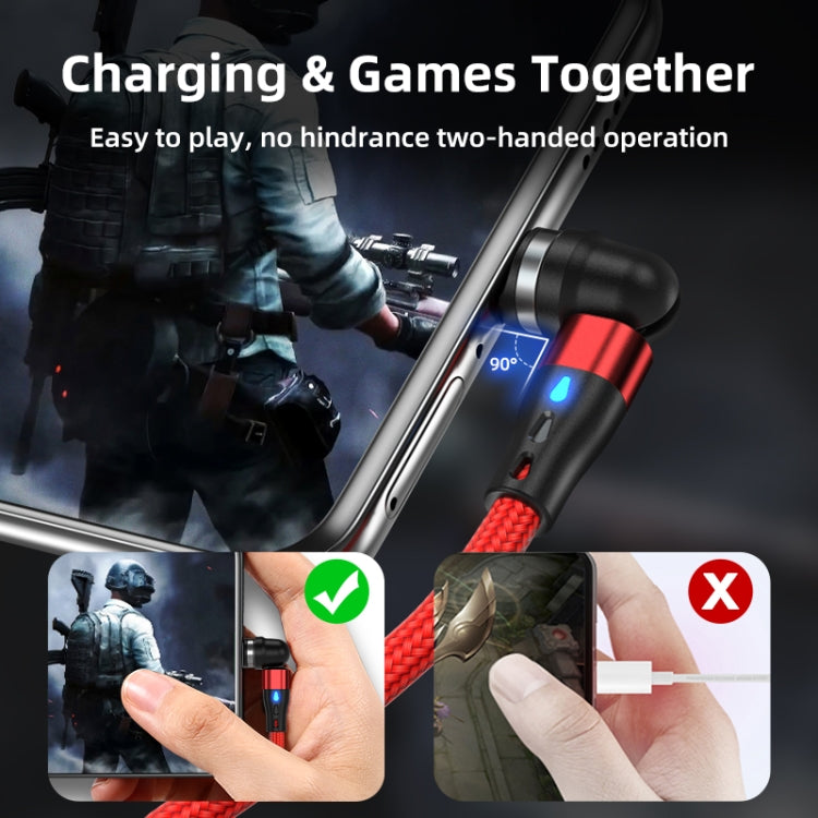 ENKAY 3A USB to Type-C / 8 Pin Magnetic 540 Degrees Rotating Fast Charging Cable, Length:2m(Red)