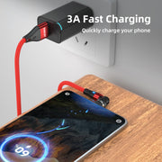 ENKAY 3A USB to Type-C / 8 Pin Magnetic 540 Degrees Rotating Fast Charging Cable, Length:2m(Black)