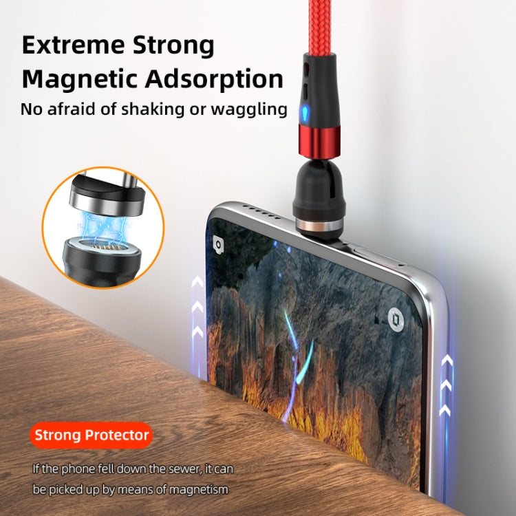 ENKAY 3A USB to Type-C / 8 Pin Magnetic 540 Degrees Rotating Fast Charging Cable, Length:2m(Black)