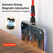 ENKAY 3A USB to Type-C / 8 Pin Magnetic 540 Degrees Rotating Fast Charging Cable, Length:2m(Black)