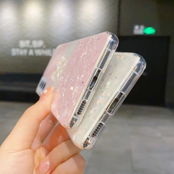 For Samsung Galaxy S23 5G Shell Pattern Bow TPU Phone Protective Case(Pink)