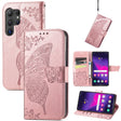 For Samsung Galaxy S24 Ultra 5G Butterfly Love Flower Embossed Leather Phone Case(Rose Gold) - Galaxy S24 Ultra 5G Cases by PMC TechLife | Online Shopping South Africa | PMC TechLife