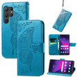 For Samsung Galaxy S24 Ultra 5G Butterfly Love Flower Embossed Leather Phone Case(Blue) - Galaxy S24 Ultra 5G Cases by PMC TechLife | Online Shopping South Africa | PMC TechLife