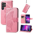For Samsung Galaxy S24 Ultra 5G Butterfly Love Flower Embossed Leather Phone Case(Pink) - Galaxy S24 Ultra 5G Cases by PMC TechLife | Online Shopping South Africa | PMC TechLife