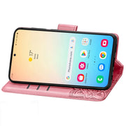 For Samsung Galaxy S25+ 5G Butterfly Love Flower Embossed Leather Phone Case(Pink)