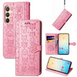 For Samsung Galaxy S25 5G Cat and Dog Embossed Leather Phone Case(Pink) - Galaxy S25 5G Cases by PMC Jewellery | Online Shopping South Africa | PMC Jewellery | Buy Now Pay Later Mobicred