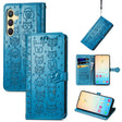 For Samsung Galaxy S25 5G Cat and Dog Embossed Leather Phone Case(Blue) - Galaxy S25 5G Cases by PMC Jewellery | Online Shopping South Africa | PMC Jewellery | Buy Now Pay Later Mobicred