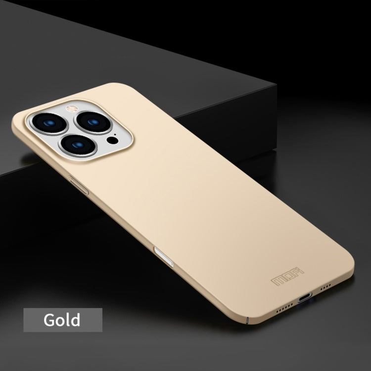 For iPhone 16 Pro Max MOFI Frosted PC Ultra-thin Hard Phone Case(Gold)