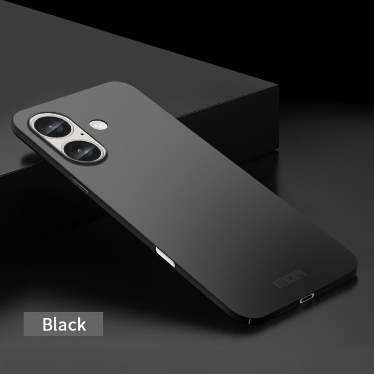 For iPhone 16 MOFI Frosted PC Ultra-thin Hard Phone Case(Black)