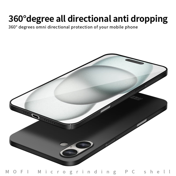 For iPhone 16 MOFI Frosted PC Ultra-thin Hard Phone Case(Blue)