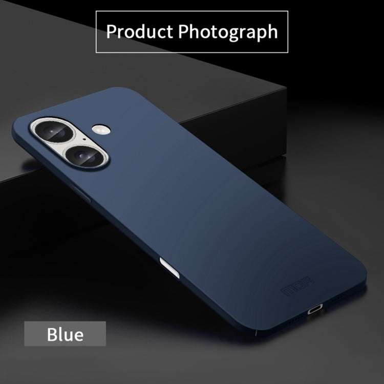 For iPhone 16 Plus MOFI Frosted PC Ultra-thin Hard Phone Case(Blue)