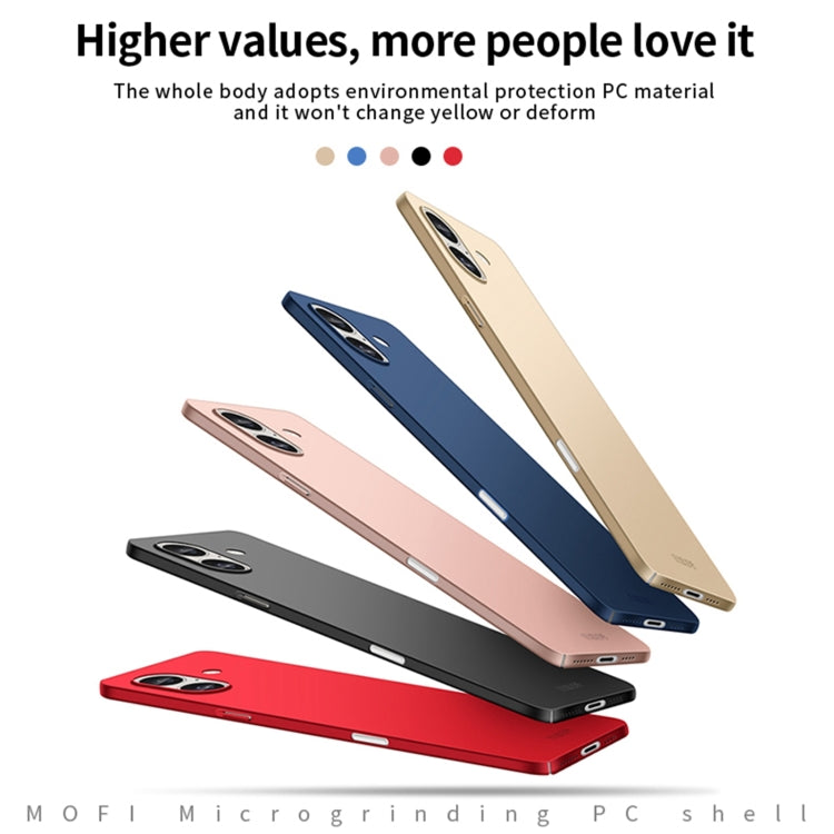 For iPhone 16 Plus MOFI Frosted PC Ultra-thin Hard Phone Case(Blue)