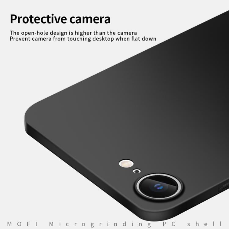 For iPhone 16e MOFI Frosted PC Ultra-thin Hard Phone Case(Black)