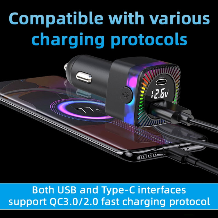 YQ3 66W Super Fast Charging 5 Port Rear Seat Extended Car Charger