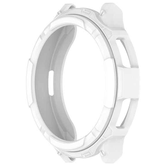 For Samsung Galaxy Watch 6 Classic 47mm Rotating Ring  + TPU Armor Watch Protective Case(White)