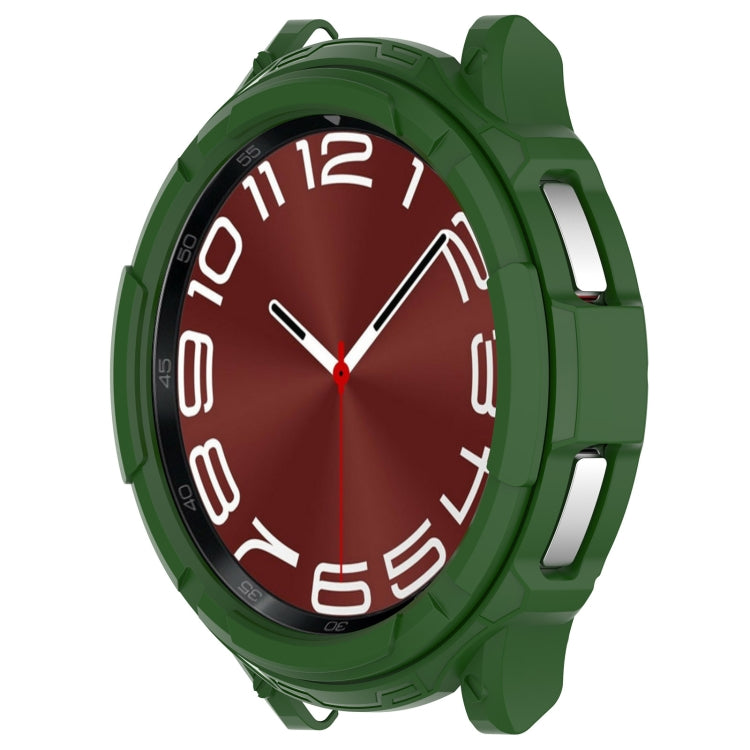 For Samsung Galaxy Watch 6 Classic 47mm Rotating Ring  + TPU Armor Watch Protective Case(Green)