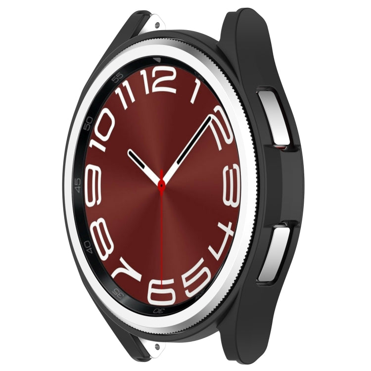 For Samsung Galaxy Watch 6 Classic 43mm Half Coverage Hollow PC Watch Protective Case(Black)