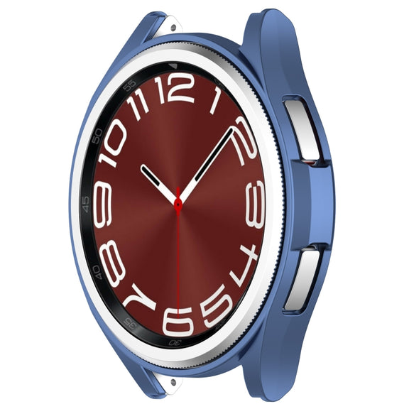 For Samsung Galaxy Watch 6 Classic 43mm Half Coverage Hollow PC Watch Protective Case(Blue)