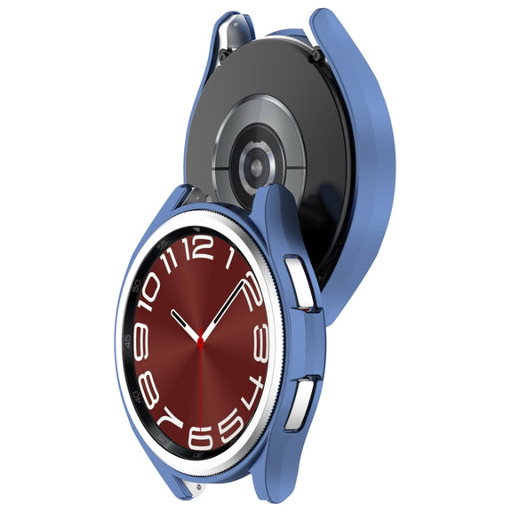 For Samsung Galaxy Watch 6 Classic 43mm Half Coverage Hollow PC Watch Protective Case(Blue)