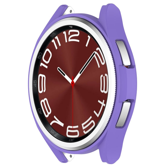 For Samsung Galaxy Watch 6 Classic 47mm Half Coverage Hollow PC Watch Protective Case(Purple)