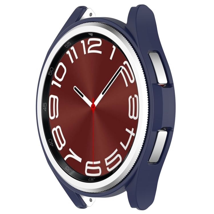 For Samsung Galaxy Watch 6 Classic 47mm Half Coverage Hollow PC Watch Protective Case(Midnight Blue)