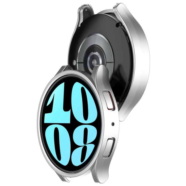 For Samsung Galaxy Watch 6 44mm Half Coverage Hollow PC Watch Protective Case(Silver)