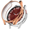For Samsung Galaxy Watch6 Classic 47mm Electroplated TPU Half Pack Hollow Watch Protective Case(Rose Gold) - Watch Cases by PMC TechLife | Online Shopping South Africa | PMC TechLife