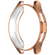For Samsung Galaxy Watch6 Classic 47mm Electroplated TPU Half Pack Hollow Watch Protective Case(Rose Gold)
