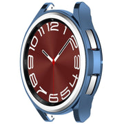 For Samsung Galaxy Watch6 Classic 47mm Electroplated TPU Half Pack Hollow Watch Protective Case(Blue)