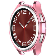 For Samsung Galaxy Watch6 Classic 47mm Electroplated TPU Half Pack Hollow Watch Protective Case(Pink)