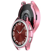 For Samsung Galaxy Watch6 Classic 47mm Electroplated TPU Half Pack Hollow Watch Protective Case(Pink)