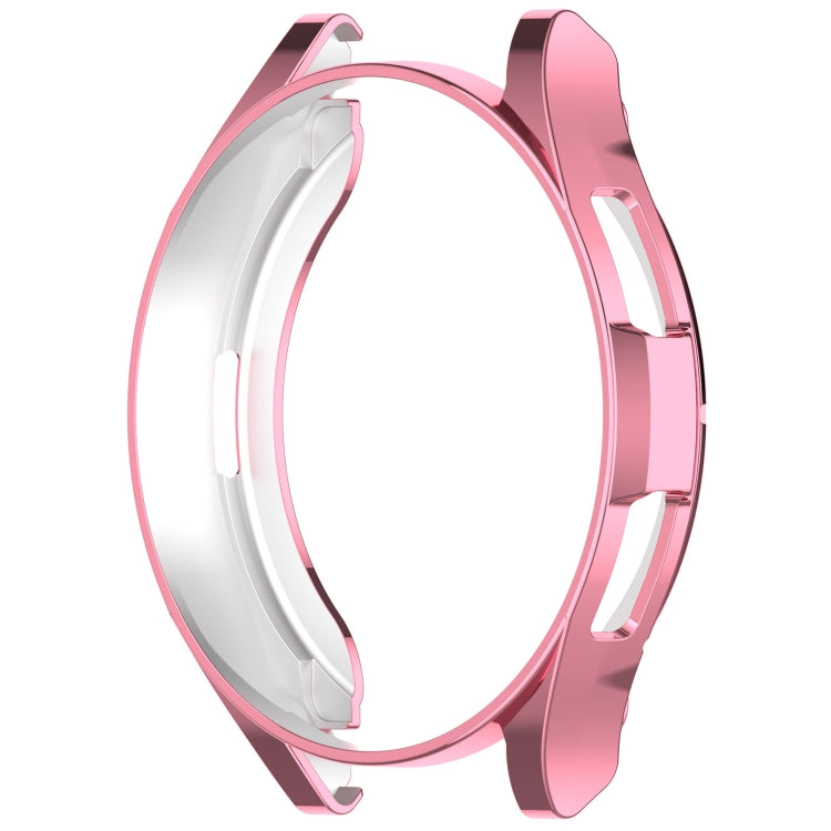 For Samsung Galaxy Watch6 Classic 47mm Electroplated TPU Half Pack Hollow Watch Protective Case(Pink)