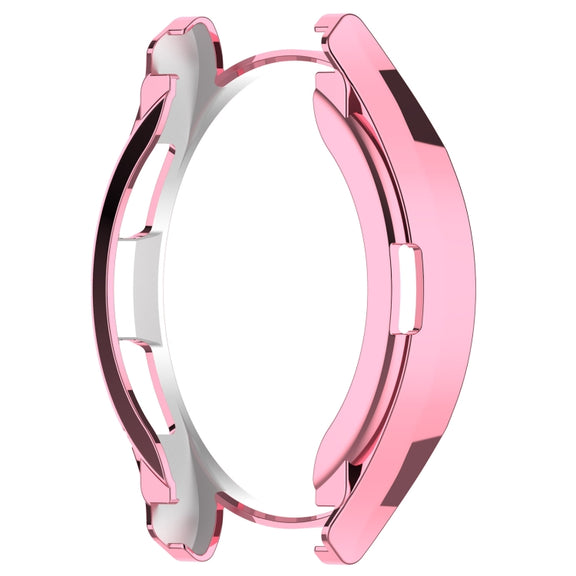 For Samsung Galaxy Watch6 Classic 47mm Electroplated TPU Half Pack Hollow Watch Protective Case(Pink)