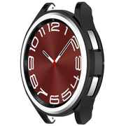 For Samsung Galaxy Watch6 Classic 43mm Electroplated TPU Half Pack Hollow Watch Protective Case(Black)