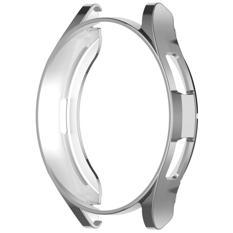 For Samsung Galaxy Watch6 Classic 43mm Electroplated TPU Half Pack Hollow Watch Protective Case(Silver)