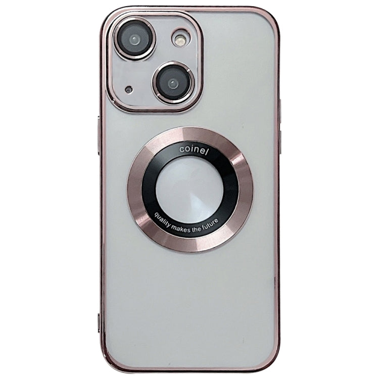 For iPhone 14 Plus Electroplating Magsafe TPU Phone Case(Rose)