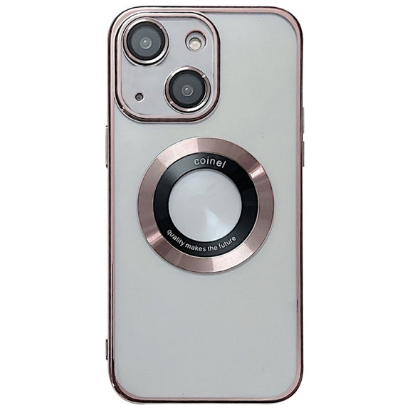 For iPhone 14 Plus Electroplating Magsafe TPU Phone Case(Rose)