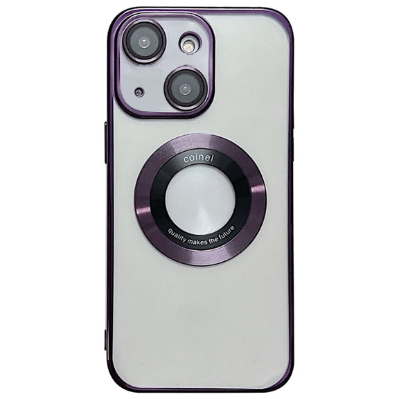 For iPhone 15 Plus Magsafe Electroplating TPU Phone Case(Purple)
