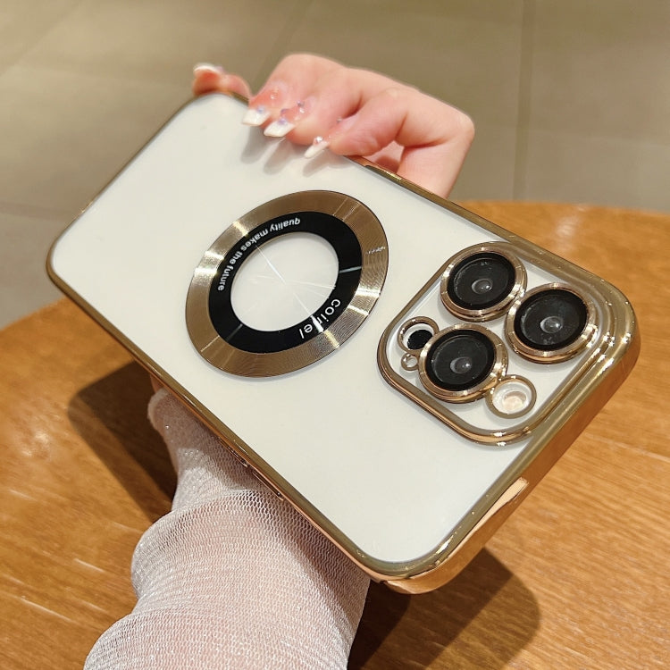 For iPhone 15 Magsafe Electroplating TPU Phone Case(Golden)