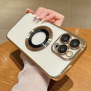 For iPhone 15 Magsafe Electroplating TPU Phone Case(Golden)