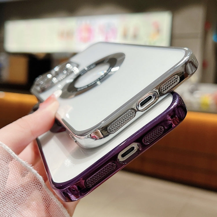 For iPhone 15 Magsafe Electroplating TPU Phone Case(Golden)