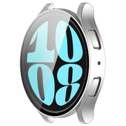 For Samsung Galaxy Watch6 40mm PC + Tempered Film Integrated Watch Protective Case(Silver)