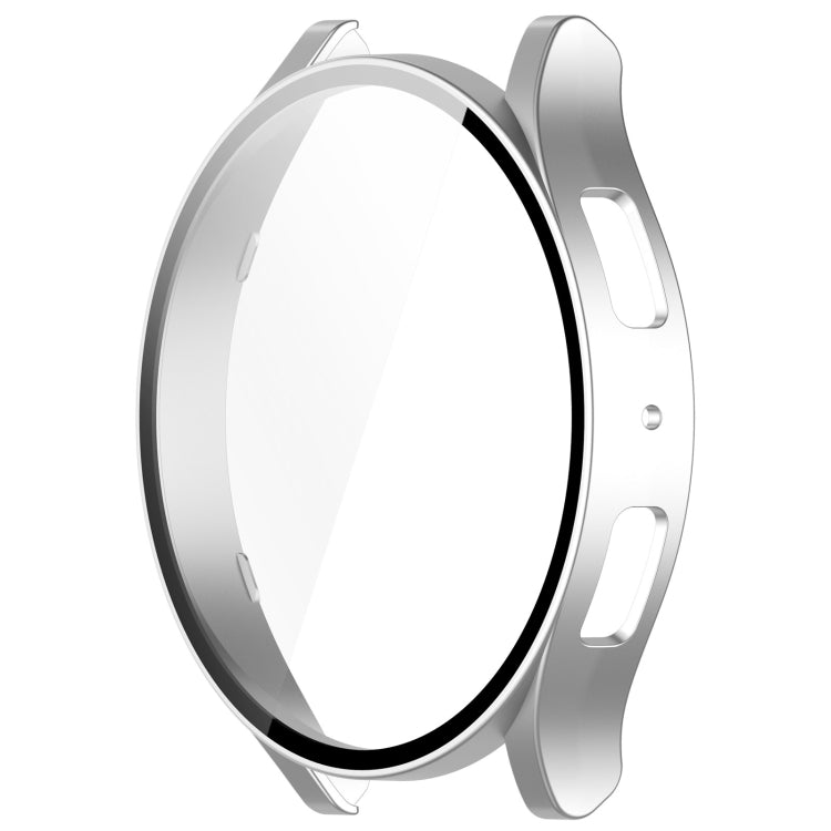 For Samsung Galaxy Watch6 40mm PC + Tempered Film Integrated Watch Protective Case(Silver)