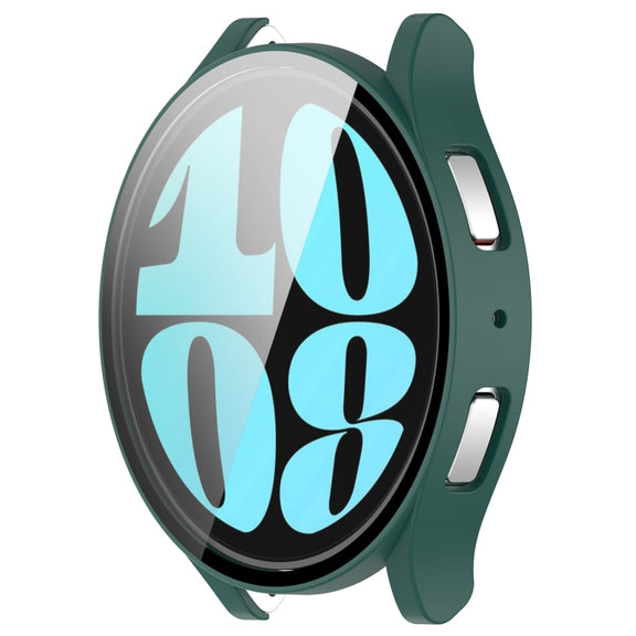 For Samsung Galaxy Watch6 40mm PC + Tempered Film Integrated Watch Protective Case(Green)