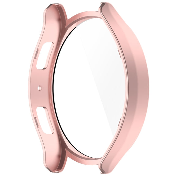 For Samsung Galaxy Watch6 44mm PC + Tempered Film Integrated Watch Protective Case(Rose Gold)