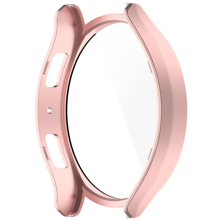 For Samsung Galaxy Watch6 44mm PC + Tempered Film Integrated Watch Protective Case(Rose Gold)