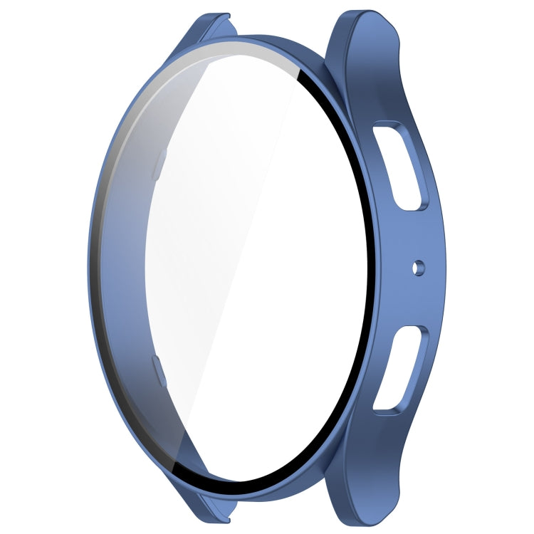 For Samsung Galaxy Watch6 44mm PC + Tempered Film Integrated Watch Protective Case(Blue)