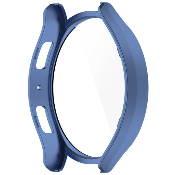 For Samsung Galaxy Watch6 44mm PC + Tempered Film Integrated Watch Protective Case(Blue)