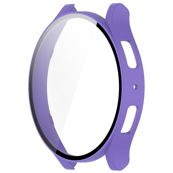For Samsung Galaxy Watch6 44mm PC + Tempered Film Integrated Watch Protective Case(Purple)